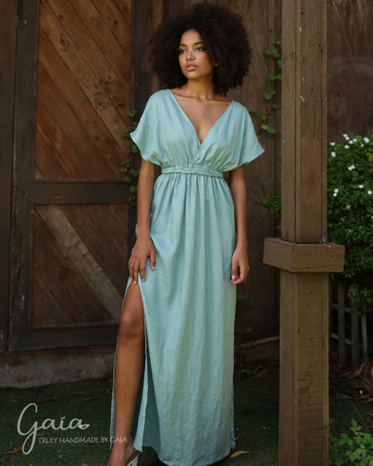 Linen beach wedding guest dress