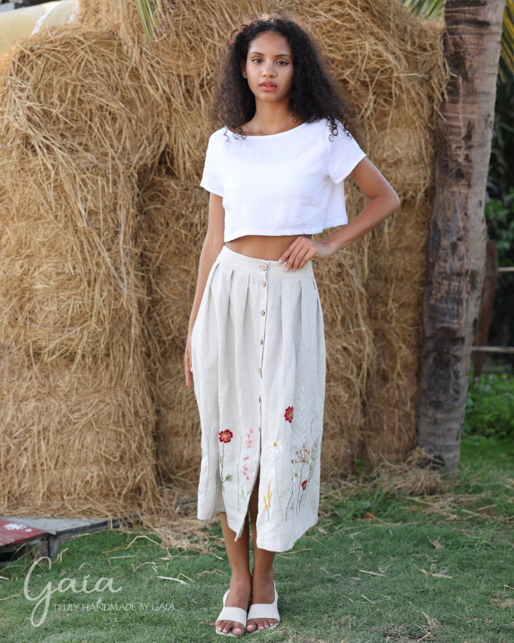 Button down white skirt best sale