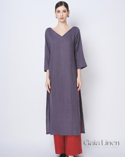 Linen casual ao dai women