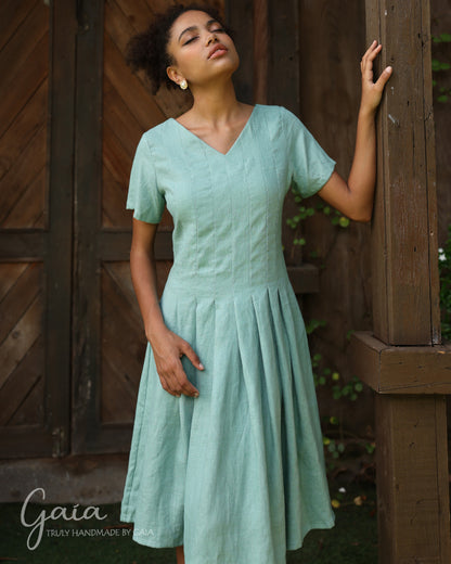 Linen casual summer dress