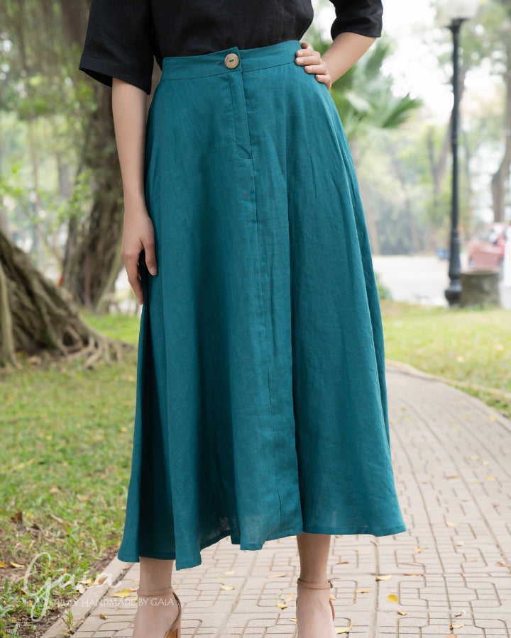 Linen circle skirt