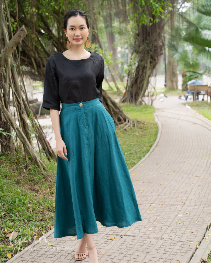 Linen circle skirt