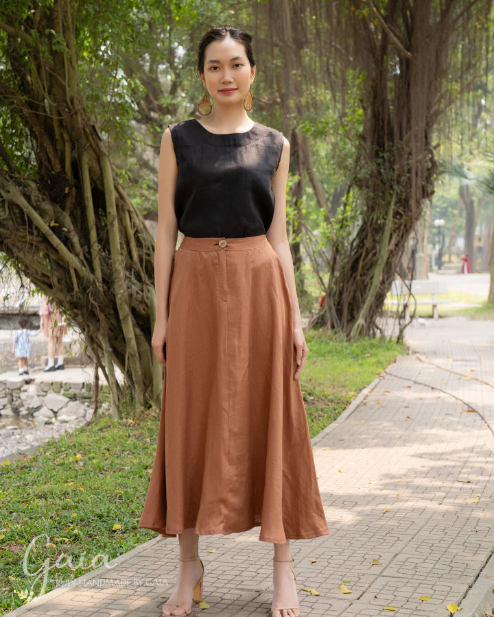 Linen circle skirt