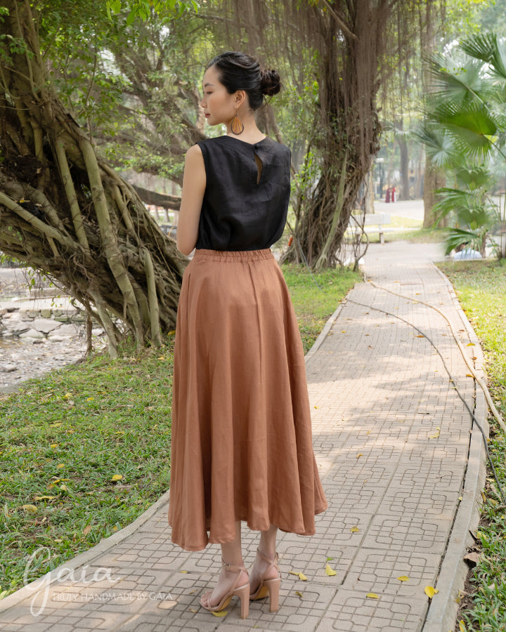 Linen circle skirt