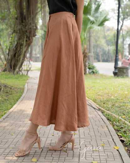 Linen circle skirt