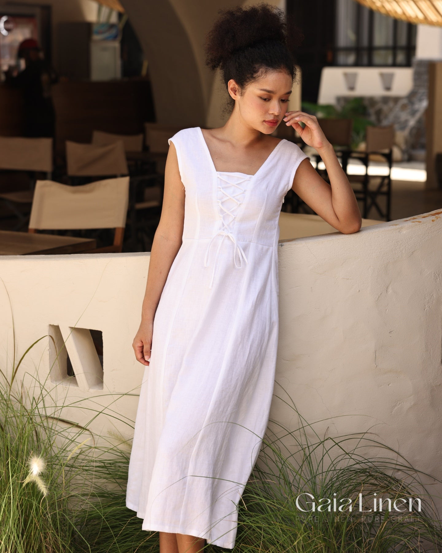 Linen cocktail dress