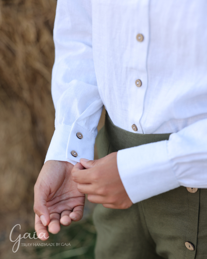 Linen collared shirt