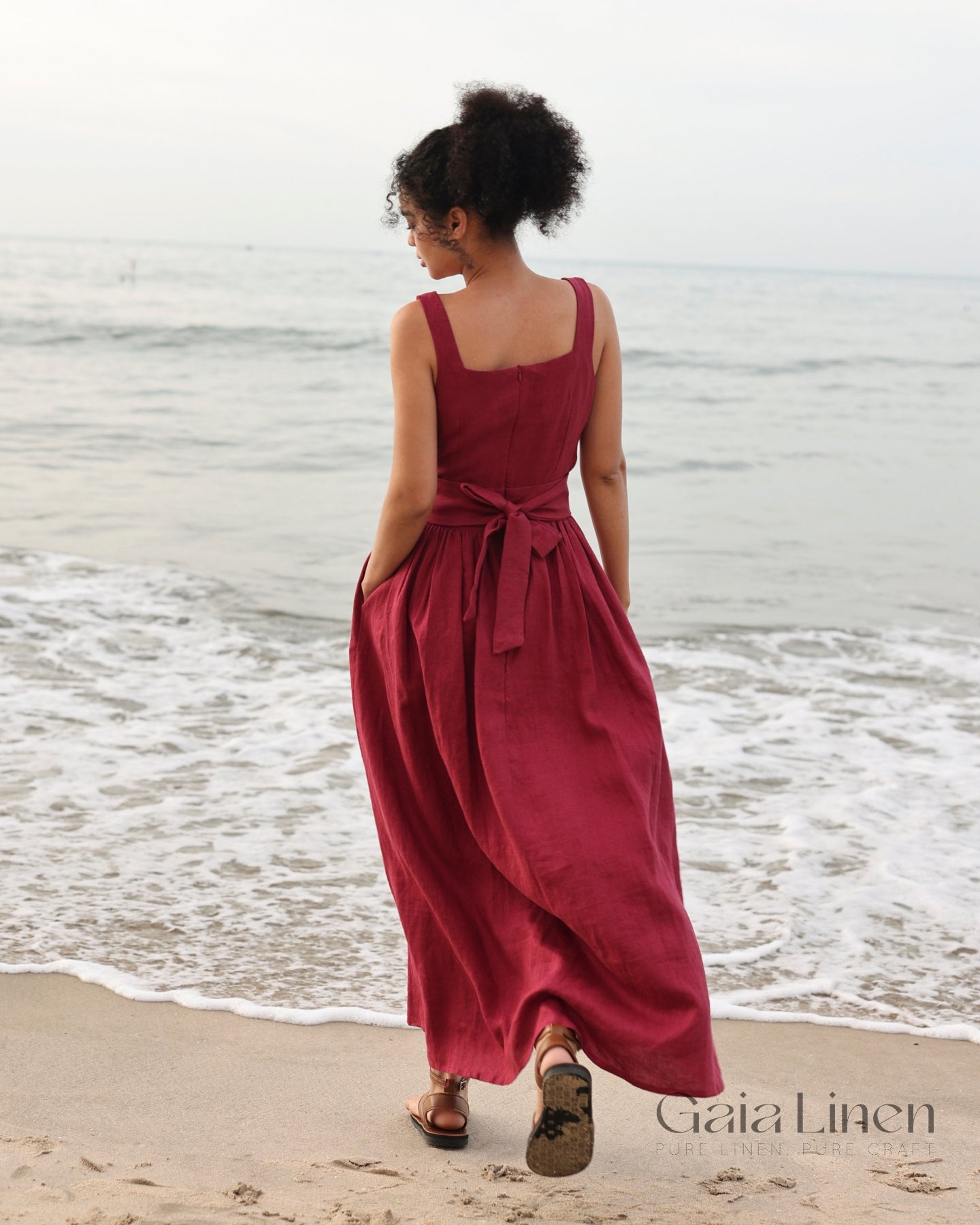 Linen dress with bow CHERYL Linen dress with bow CHERYL