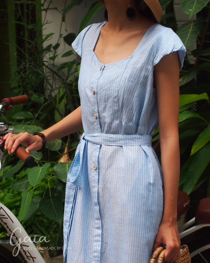 Linen dress with strap