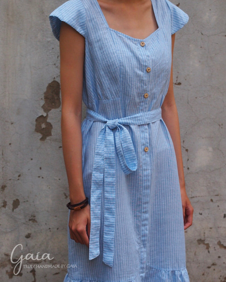 Linen dress with strap