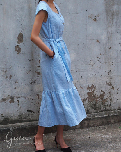 Linen dress with strap