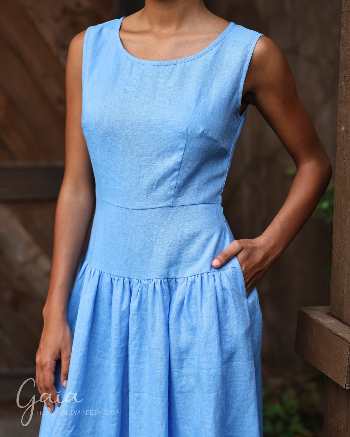 Linen dropped waist dress WINONA Linen dropped waist dress WINONA