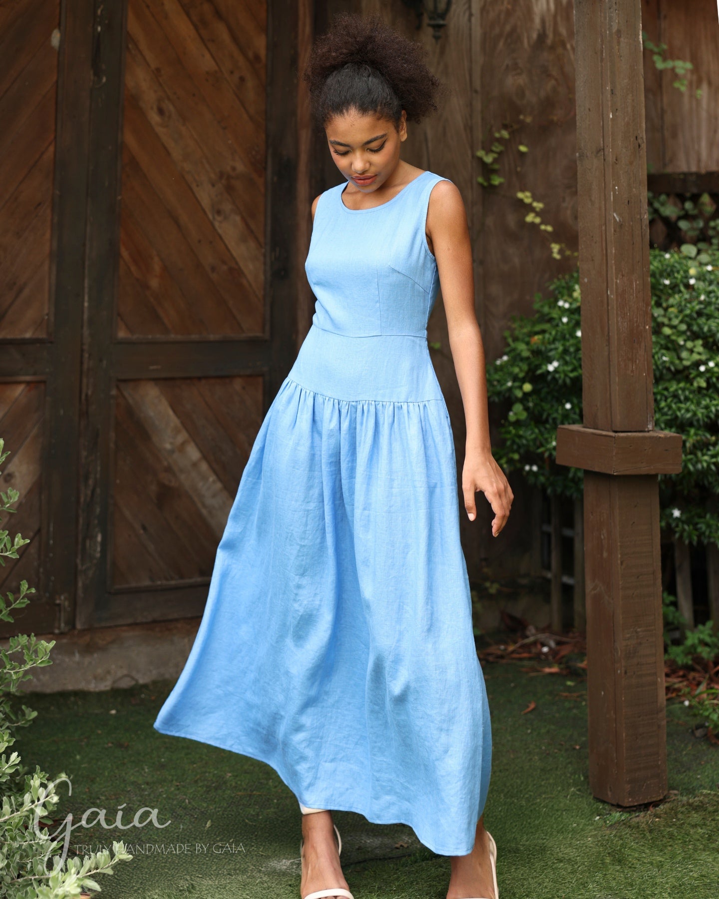 Linen dropped waist dress WINONA Linen dropped waist dress WINONA