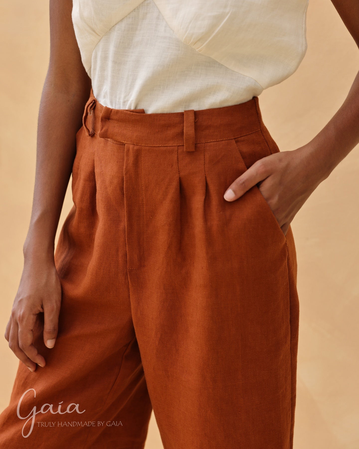 Linen high rise shorts