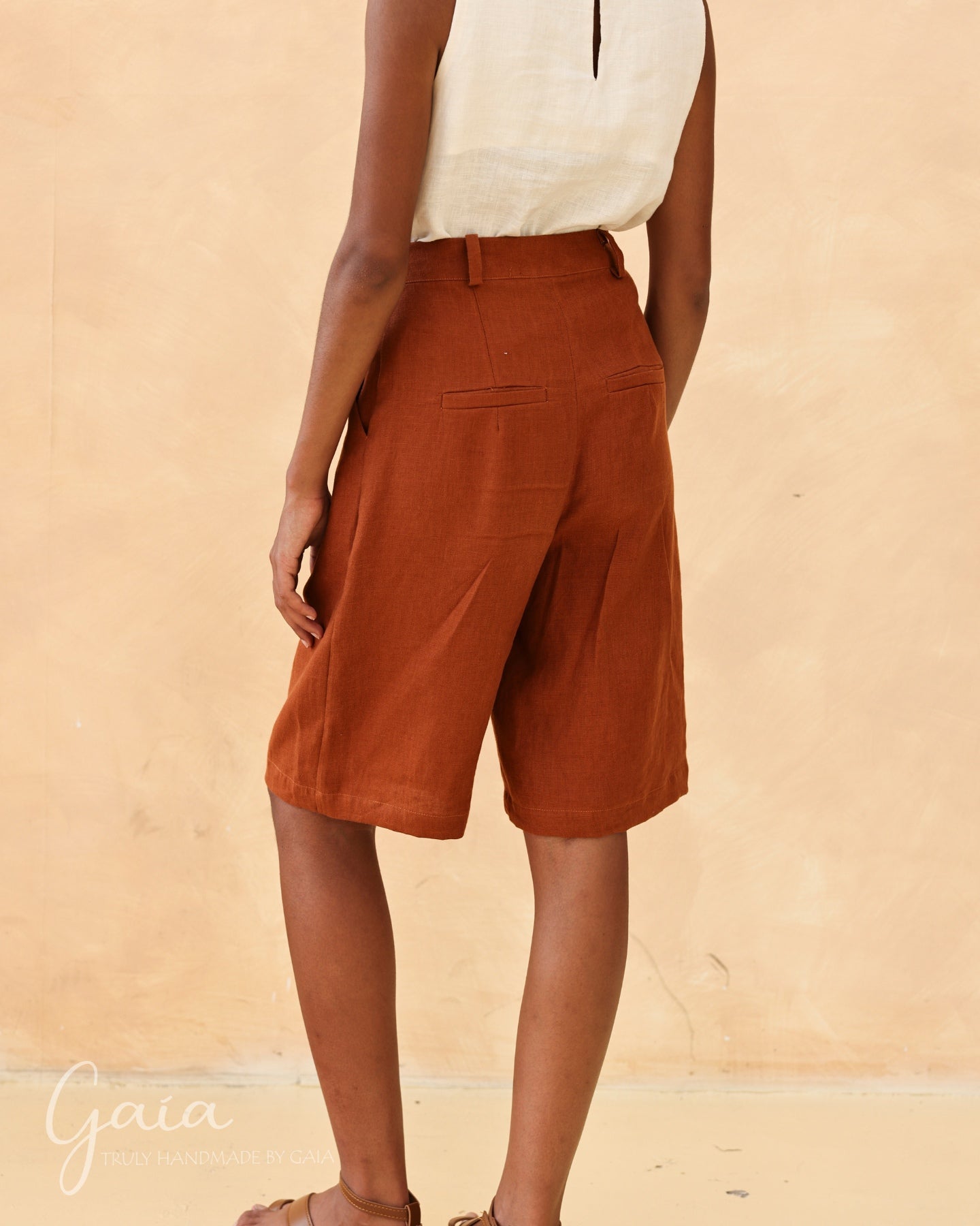 Linen high rise shorts