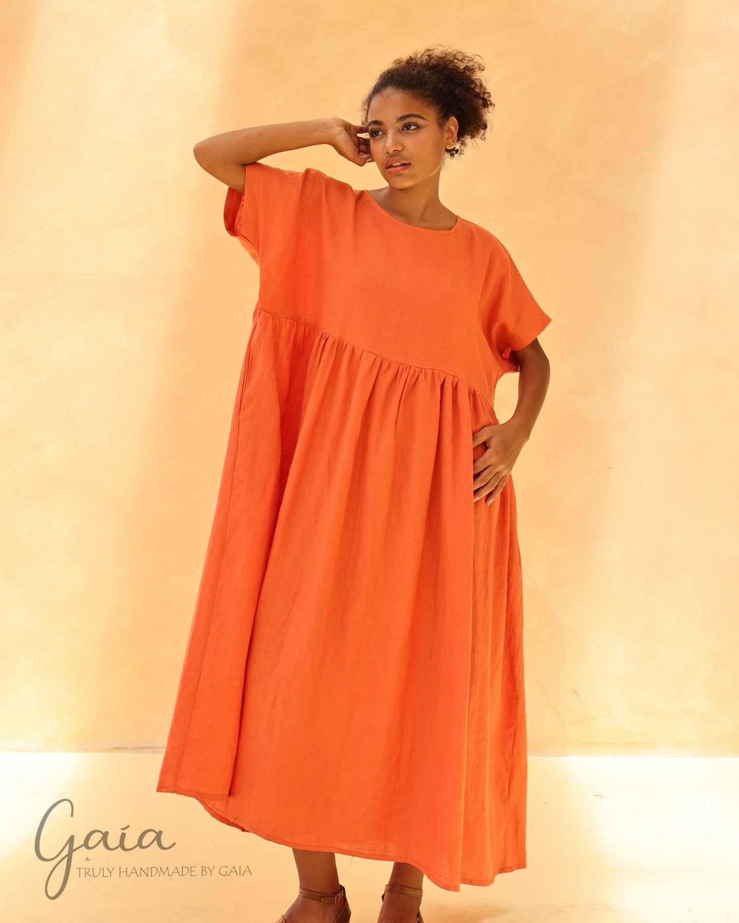 Linen kaftan dress 