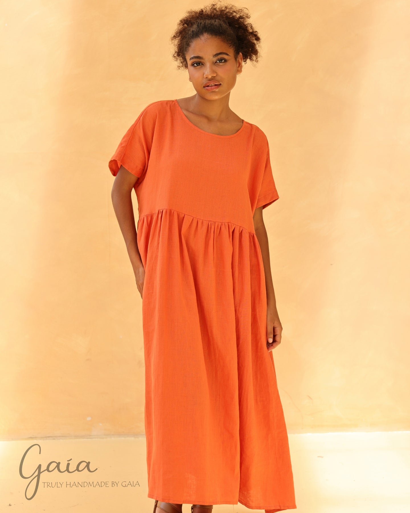 Linen kaftan dress 