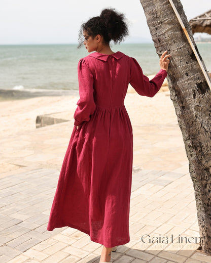 Linen long sleeve linen dress