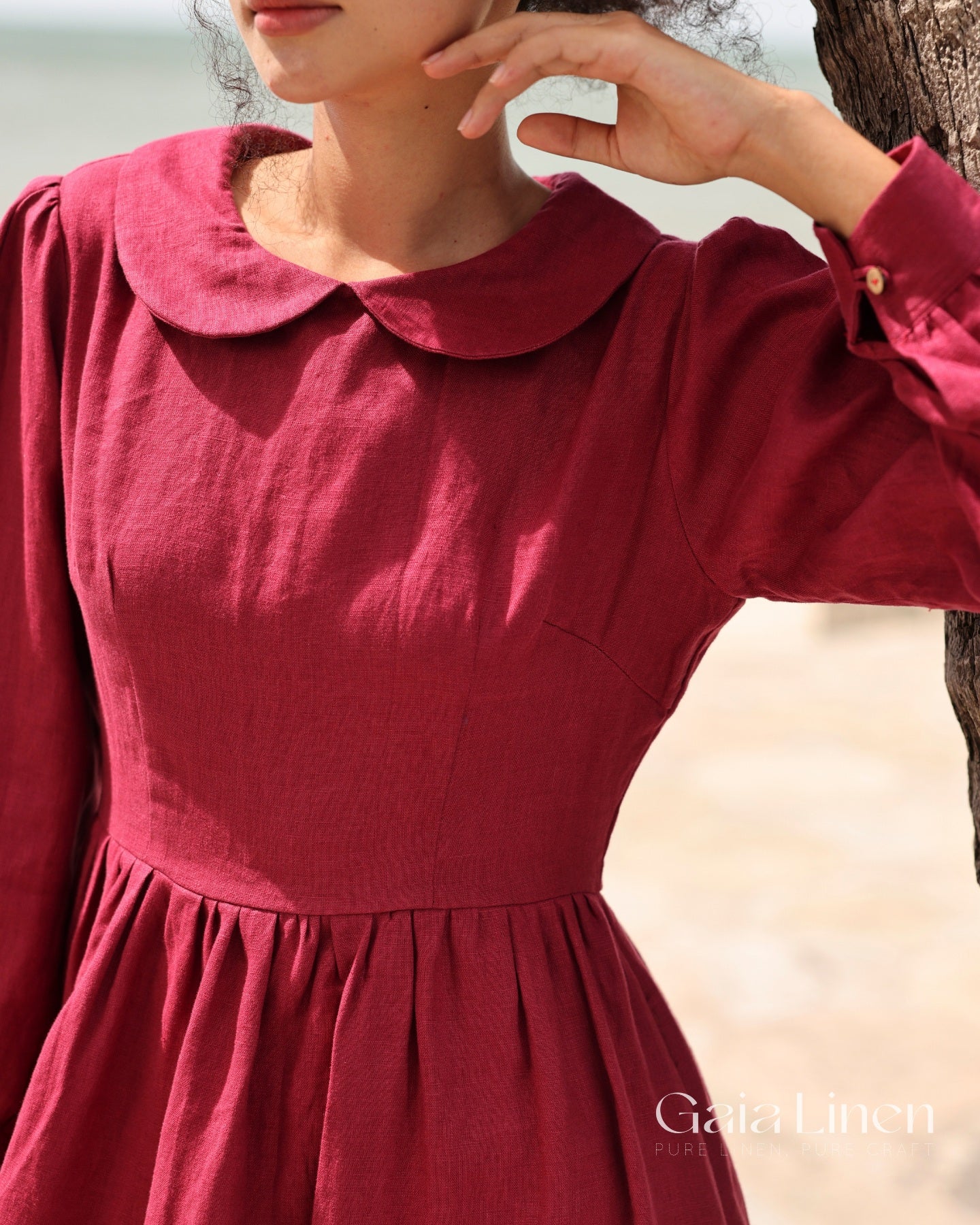 Linen long sleeve linen dress