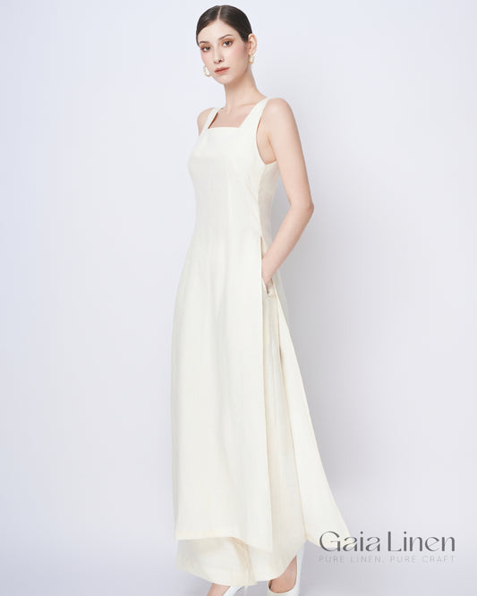 Linen long sleeveless tunics