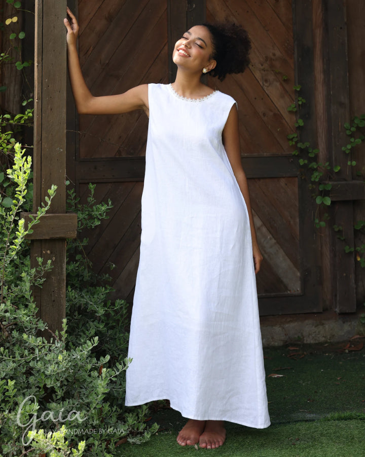 Linen loose dress best sale