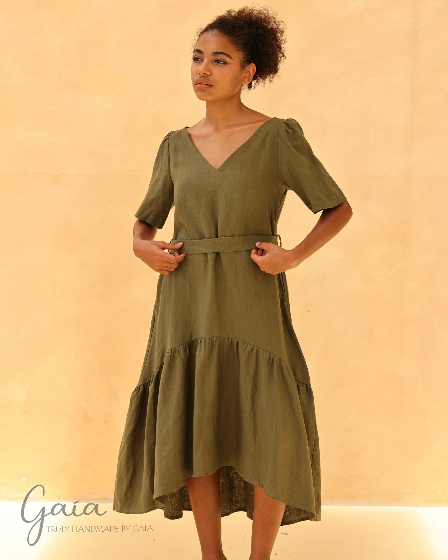 Linen loose fitting summer dress