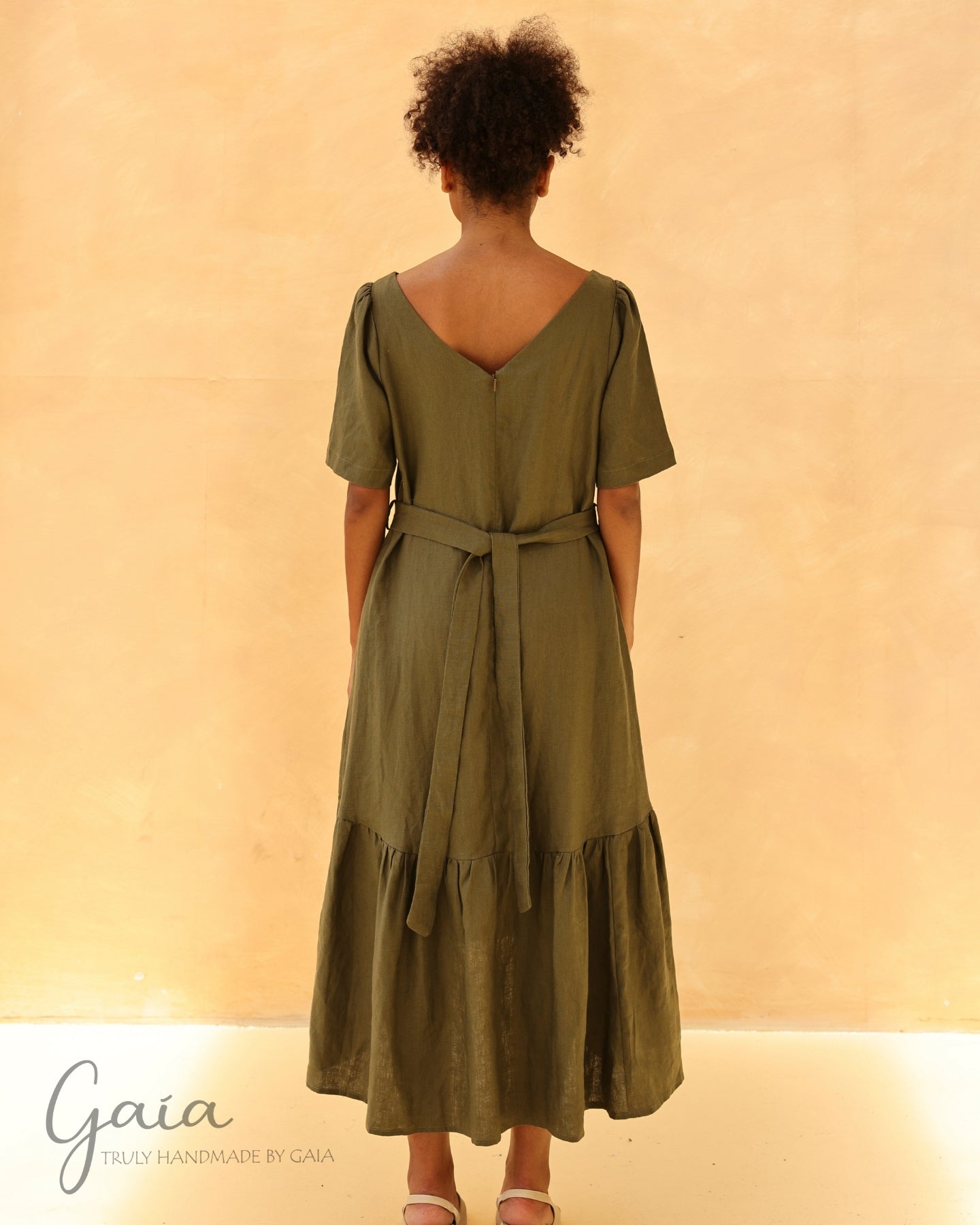 Linen loose fitting summer dress