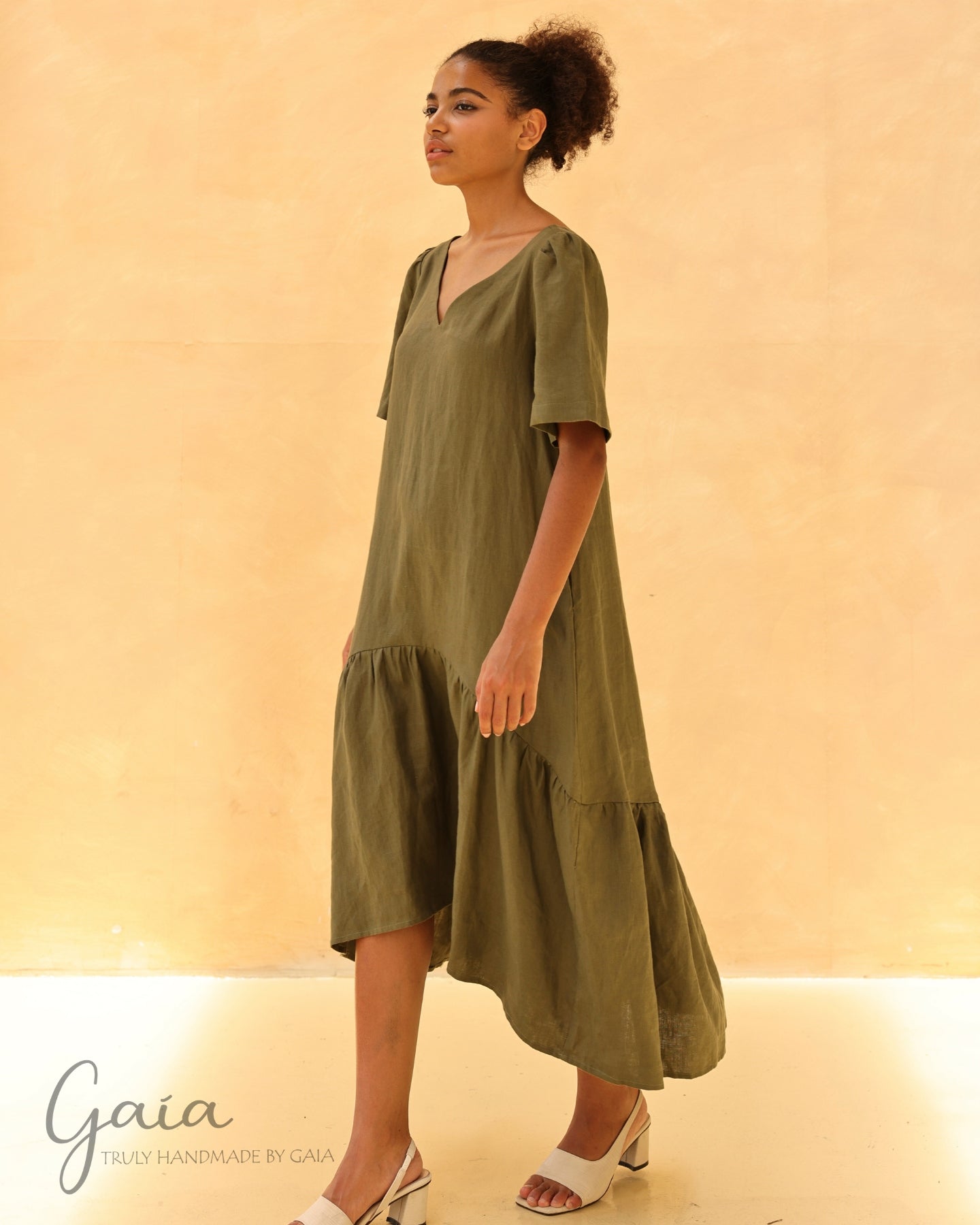 Linen loose fitting summer dress