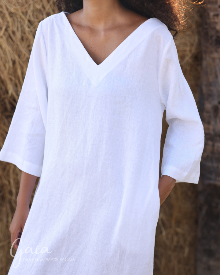 Linen loose maxi dress 