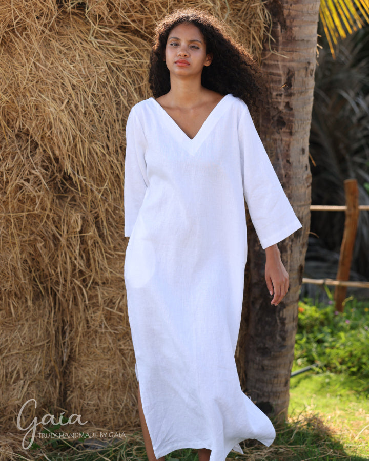 Linen loose maxi dress AIMEE – MadebyGaia