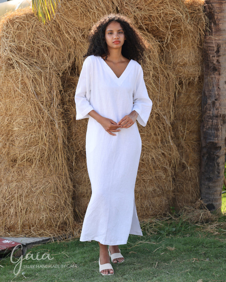 Linen loose maxi dress 