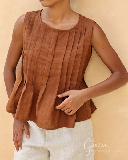 Linen loose tank top