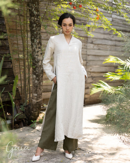 Linen loose traditional Vietnam dress