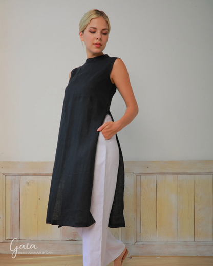 Linen loose traditional Vietnamese with pants