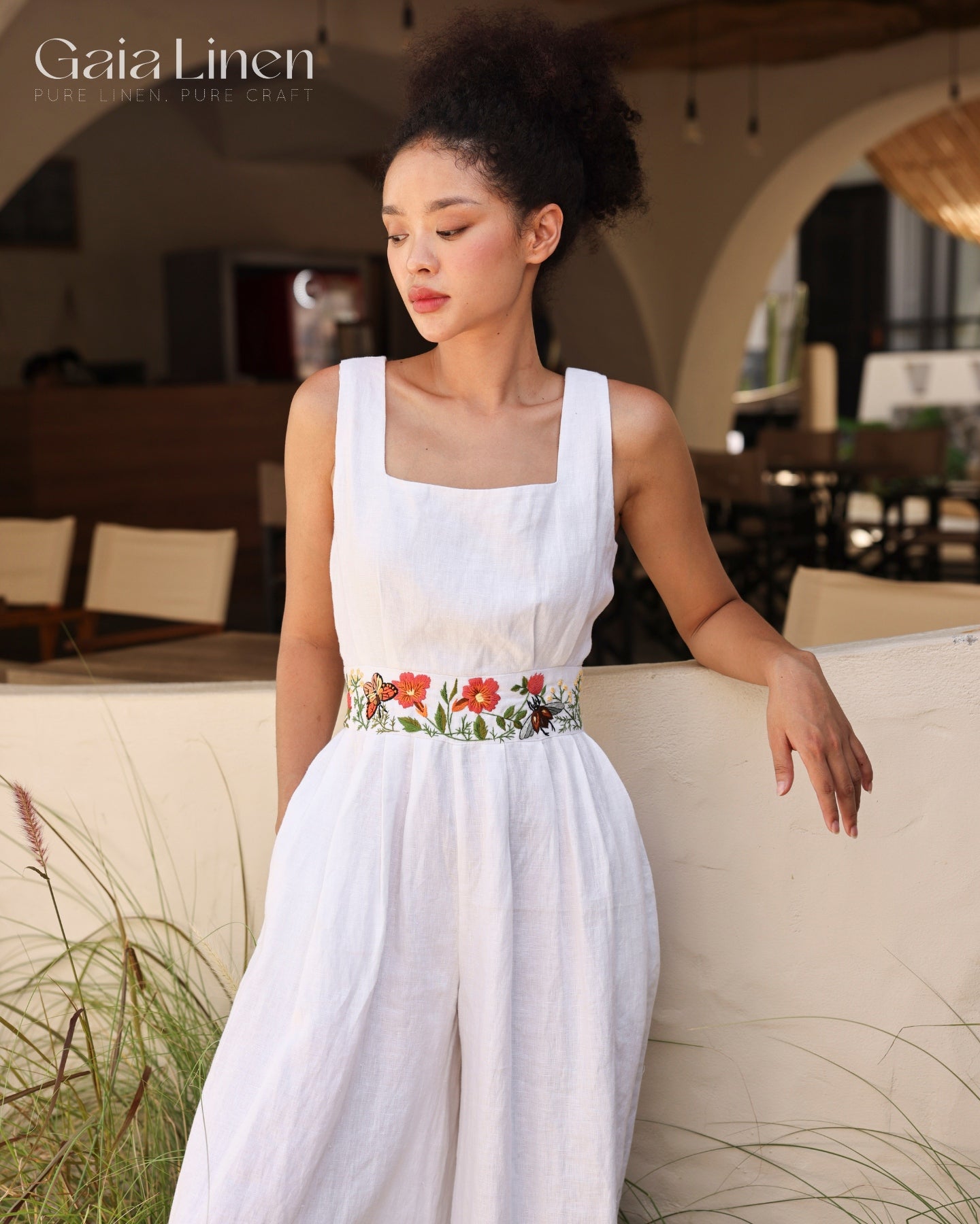 Linen maxi jumpsuit