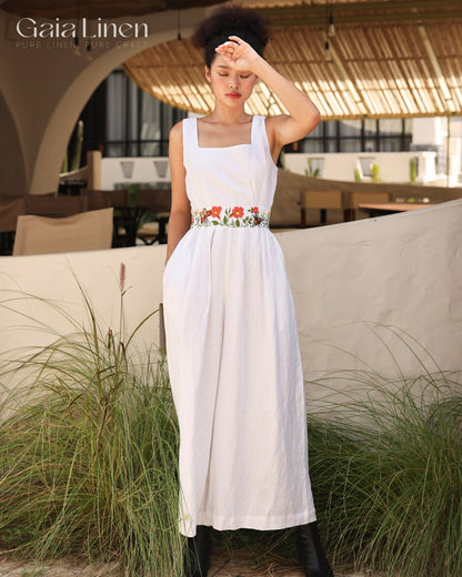 Linen maxi jumpsuit 