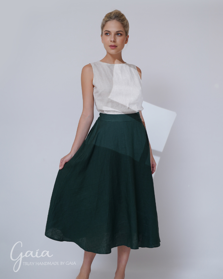 Linen maxi length skirt