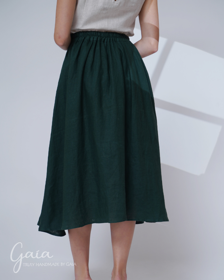 Linen maxi length skirt