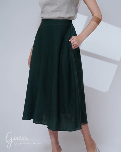 Linen maxi length skirt