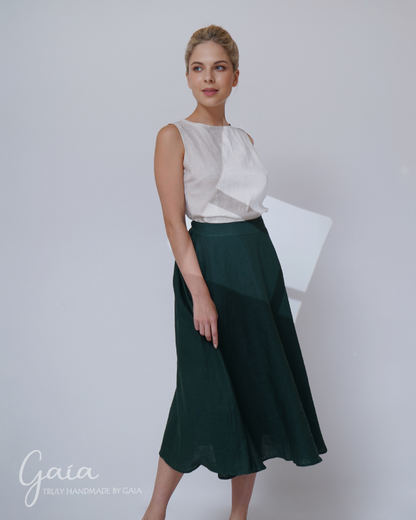 Linen maxi length skirt