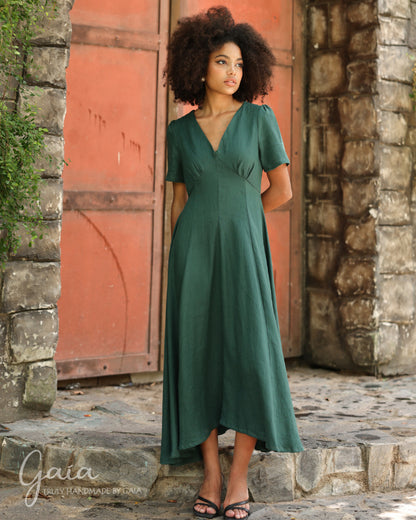 Linen maxi wedding guest dress VALLEY Linen maxi wedding guest dress VALLEY