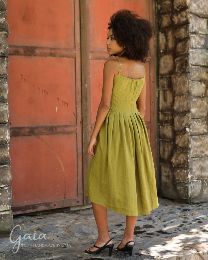 linen midi summer dresses Sunset Beach Linen Midi Dress