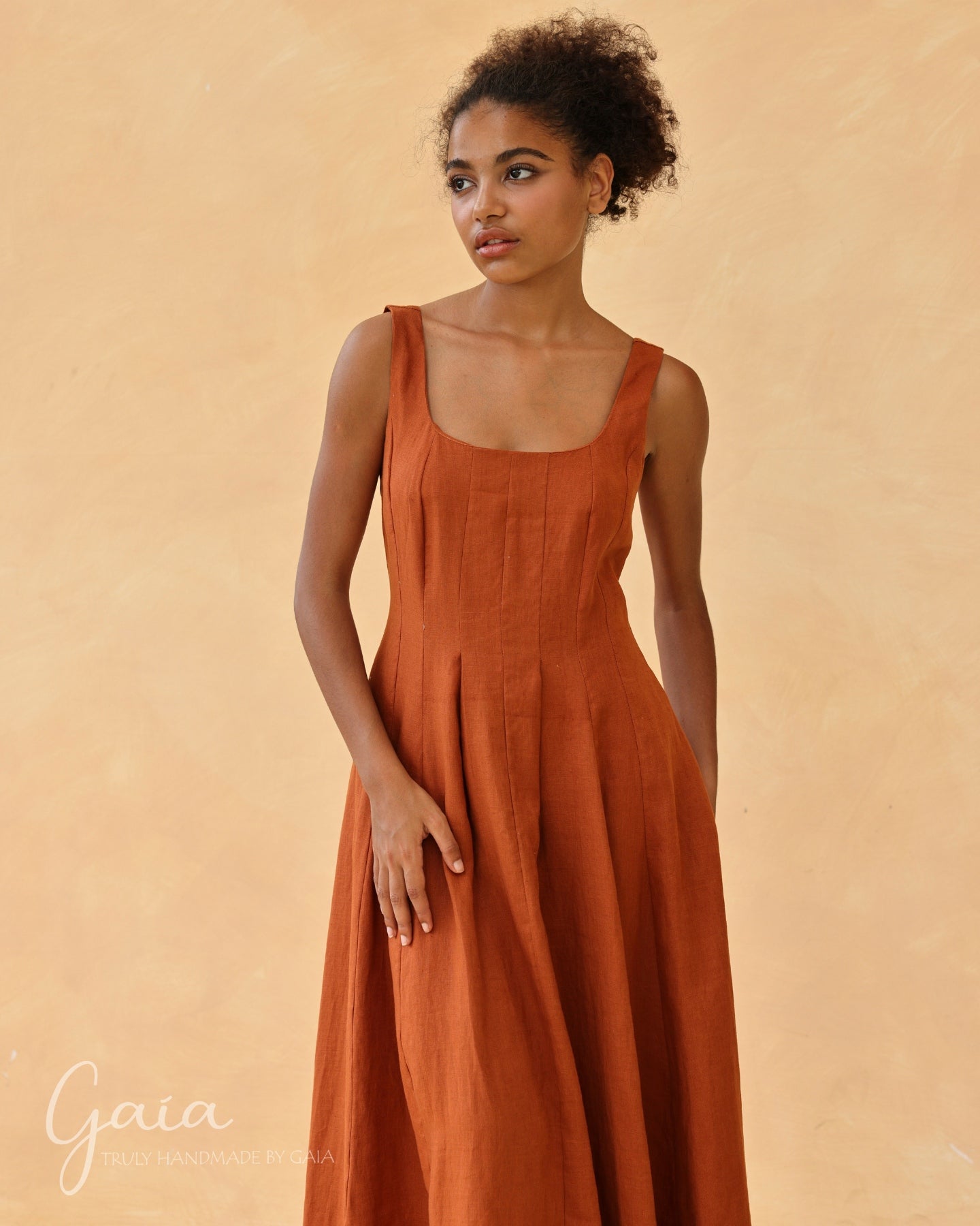 Linen minimalist dress