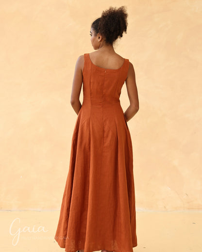 Linen minimalist dress