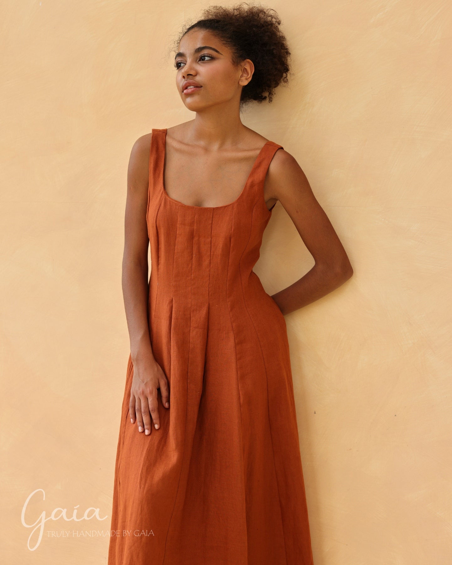 Linen minimalist dress