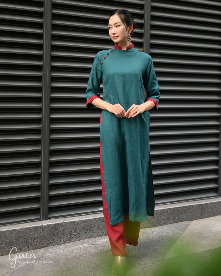 Linen modern Ao Dai Saigon