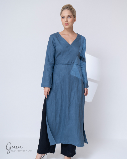 Linen modern Ao Dai top