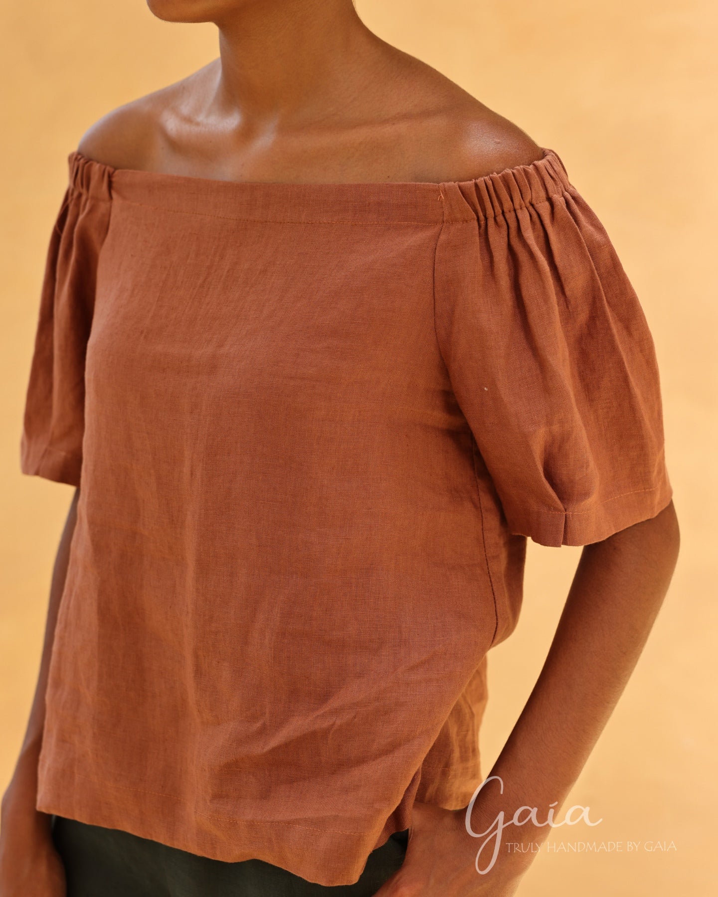 Linen off-shoulder top