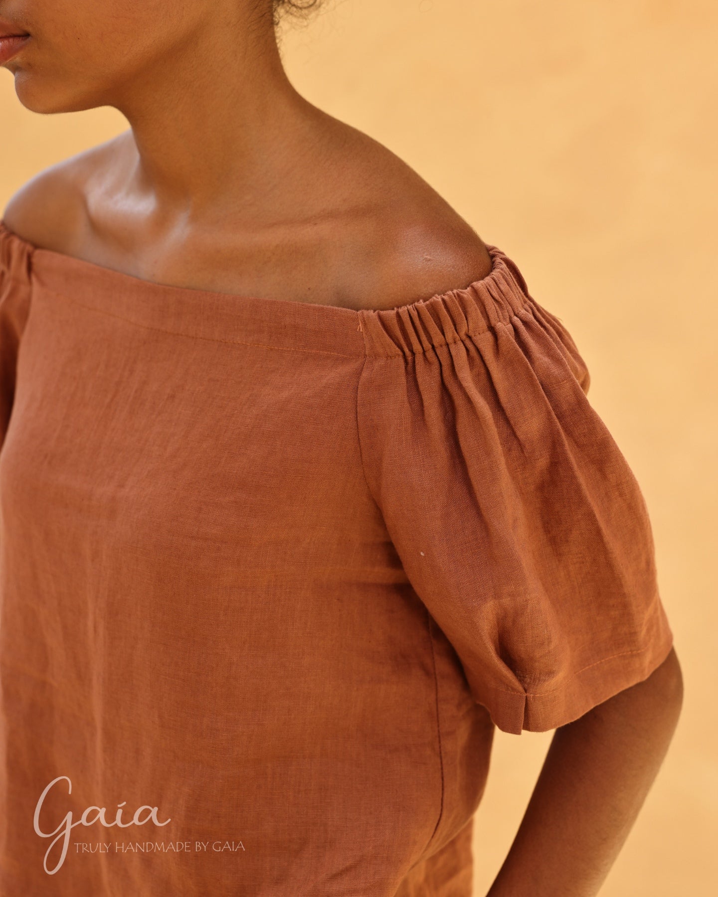 Linen off-shoulder top