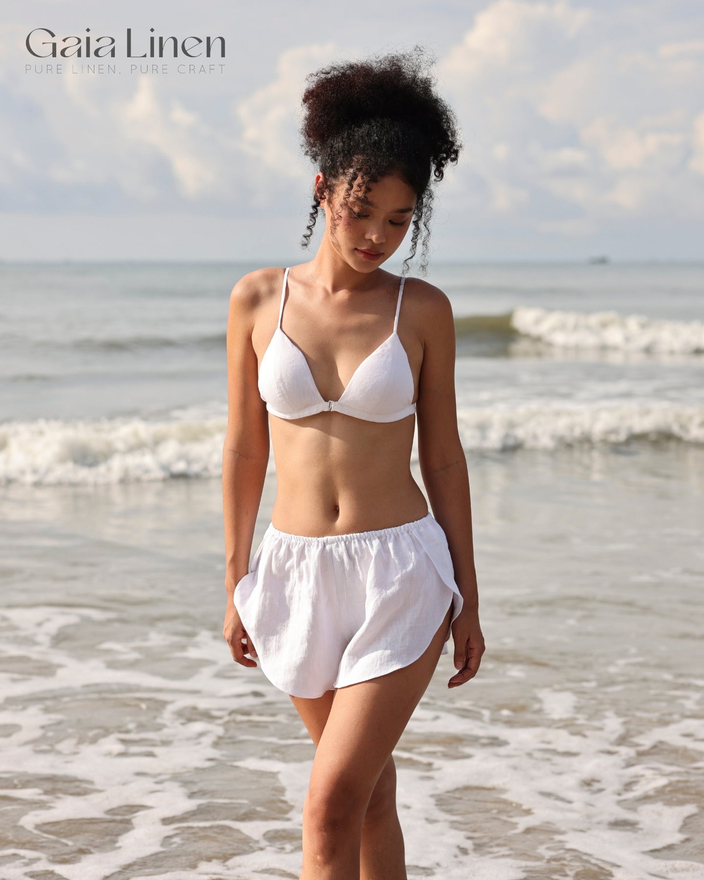 Linen pajama shorts